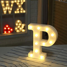Load image into Gallery viewer, DIY White Plastic Letter LED Night Light Marquee Sign Alphabet Lights Lamp Home Culb Outdoor Indoor Wall Decoration