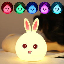 Load image into Gallery viewer, New style Rabbit LED Night Light For Children Baby Kids Bedside Lamp Multicolor Silicone Touch Sensor Tap Control Nightlight