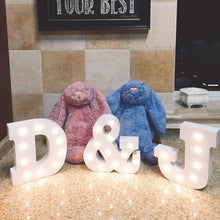 Load image into Gallery viewer, DIY White Plastic Letter LED Night Light Marquee Sign Alphabet Lights Lamp Home Culb Outdoor Indoor Wall Decoration