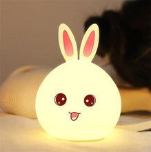 Load image into Gallery viewer, New style Rabbit LED Night Light For Children Baby Kids Bedside Lamp Multicolor Silicone Touch Sensor Tap Control Nightlight