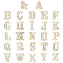 Load image into Gallery viewer, DIY White Plastic Letter LED Night Light Marquee Sign Alphabet Lights Lamp Home Culb Outdoor Indoor Wall Decoration